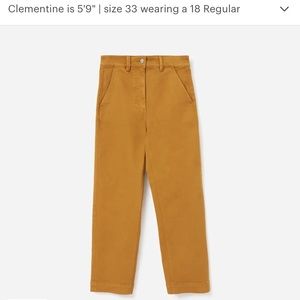 Everlane High Rise Crop Straight Pants Golden Brown